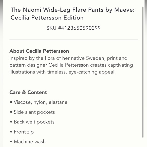 NWT Naomi wide leg pant by Anthropologie - Picture 7 of 8